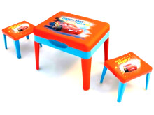 Disney Cars komplekts: 1 galds + 2 krēsli Vāģi (LA8009271007512)
