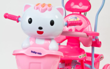 Baby Mix Art.2001-90049 Hello Kitty Interaktīvs bērnu trīsritenis ar jumtiņu