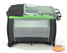 „Baby Maxi 2012 MOD 2“ žali / pilka daugiafunkcinė kelioninė lova 2 aukštais (696)