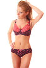 La Bebe™ Boutique Lingerie Cotton Art.32565 Wild Peach Polka Dots Maternity and nursing bra