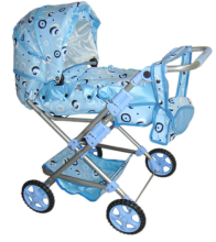 „Wokke Pram Doll“ vežimėlis „Maya Green Classic“ lėlių vežimėlis su krepšiu