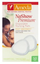 Ameda NoShow Premium Disposable Nursing Pads 50 ct Vienreizējie krūštura ieliktņi (50 gab.) 
