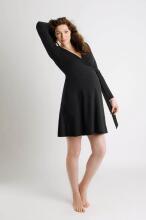 La Bebe™ Nursing Cotton Dress Donna Art.38397 Black Maternity/Nursing Dress