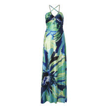 MORGAN & CO Ladies Backless Lime Silk Print Hailey Logan  Kleita
