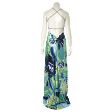 MORGAN & CO Ladies Backless Lime Silk Print Hailey Logan  Kleita