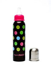 OrganicKidz Art.270 / Pink Dots Organinis kūdikių buteliukas / termosas iš nerūdijančio plieno (270ml)