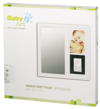 „Baby Art“ veidrodžio atspaudų rėmas modernus - baltas dviejų dalių sienų rėmas