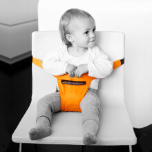 MiniMonkey® Mini Chair Seat Black - easy to clean Mobīla universāls auduma barošanas krēsliņš transformeris