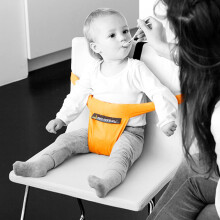 MiniMonkey® Mini Chair Seat Orange Mobīla universāls auduma barošanas krēsliņš transformeris