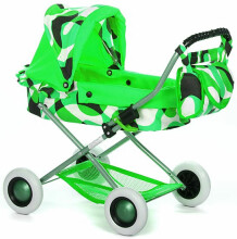 Wokke Pram Doll Stroller Ewa Green Классическая коляска для куклы с сумкой