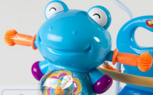 Baby Mix Froggy детский интерактивный трехколесный велосипед с навесом 