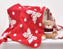 WOT ADXS Art.005 / 1085 Pink Butterfly Aukštos kokybės vaikiška medvilninė antklodė (antklodė) 100x118 cm