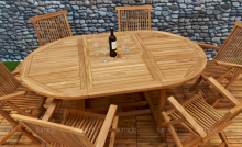 Furnide 426 Набор садовой деревяной мебели тика: Стол + 6 стульев
