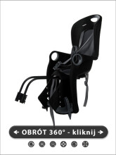 „Baby Maxi Safe Seat Basic 1254“ juoda dviračio kėdutė ant rėmo