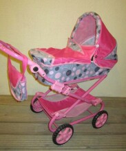 Wokke Pram Doll Stroller Daria Классическая коляска для куклы с сумкой