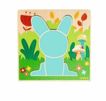 DJECO Wooden Puzzles Attīstošā puzle Blue Rabbit DJ 01490