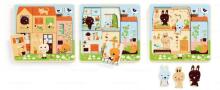 DJECO Wooden Puzzles 3 Layers Pazzles Chez - carot DJ01480