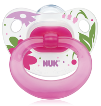 Nuk Classic Happy Kids Art.10729237 Силиконовая пустышка анатомической формы скошенная  0-6 месяцев (1 шт.)