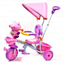 Baby Mix Froggy детский интерактивный трехколесный велосипед с навесом 