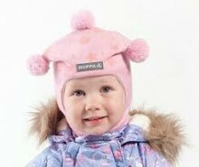 Huppa '14 str. Megztas kūdikių žiemos kepurės gaubtas su medvilniniu pamušalu 8507AW (dydis XS-L)