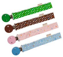 Hevea Hand Made Soother Chain green