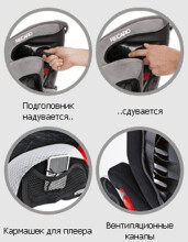 „Recaro'18 Monza Nova 2 Seatfix Sound Sistem Art.„ Power Berry “kėdė 15-36 kg