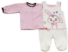 „Koala Pati 03-354“ vaikų rinkinys - medvilniniai kūdikių marškiniai ir roplys su sagomis (veliūro)