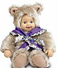 Anne Geddes lėlė - kūdikio meškiukas su šaliku, 23 cm, AN 542951