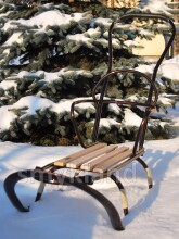 TAKO Grand Linea 04 Oxy Bērnu koka ragavas ar izturīgo rāmi, atzveltni, stumjamo rokturi un siksnu vilkšanai