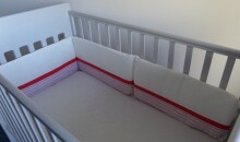 Nino Ecru red Бортик-охранка для детской кроватки 180 cm