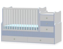 „Lorelli & Bertoni Maxi Plus“ baltos / rožinės spalvos vaikų lovos transformatorius