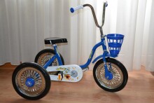 Triratis triratukas „Velo Machine Sparite“ - su tvirtu plieniniu rėmu, ratai su guminėmis padangomis Mėlyna