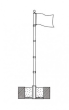 Складная алюминиевая мачта для флагов 6.10м