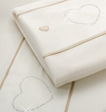 Erbesi Cuori White Art.66218 Детское одеяло с вышивкой и аппликацией 110x130 см