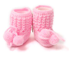 La Bebe™ Lambswool Hand Made Booties Art.66032 Rose Baby booties