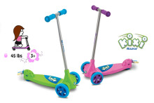 Vaikiškas motoroleris „Kixi Scribble Pink“ su kreidelėmis (3 ratų paspirtukas)