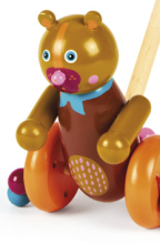 Oops Bear 17004.11 Chocolat au Lait Деревянная красочная высококачественная игрушка толкалка мишка
