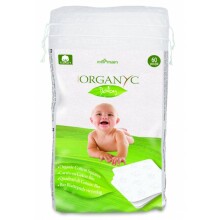 Organyc ORGBA03 medvilnės kvadratėliai kūdikių odos priežiūrai, 60 vnt
