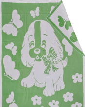 WOT ADXS 001/1038 Green PETS Aukštos kokybės medvilninė antklodė vaikams (antklodė) / pledas 100x118 cm
