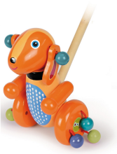 Oops Dog 17004.22 Happy Come with me Friends! - Wodden Pushing Toy