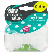 Tommee Tippee Art. 43335464 Anytime Silicone Soother 0-6m (2pcs.)