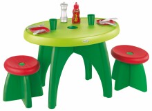 Ecoiffier 8/583S Garden Table and 2 Chair Set galds un 2 krēsli, 13 priekšmeti komplektā