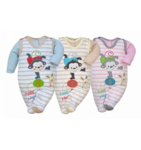 „Koala Malpka 03-979 / 82“ Vaikų rinkinys Medvilniniai kūdikių marškinėliai ir roplys su mėlynomis sagomis