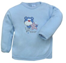 Megztiniai marškinėliai kūdikiams 100% medvilnės mėlyna + skrybėlė