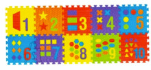 SunTaToys Floor Puzzle Art.ST1022 Многофункциональный напольный пазл-коврик цифры и формы из 10 элементов