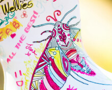 El Rhey Kids Colour Me Wellies Moth Carry Pack Bērnu gumijas zabāki (gumijnieki) ar flomasteriem dāvanu kastītē