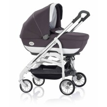 „Inglesina '15 Otutto Deluxe Platino“ vežimėlis, vežimėlio krepšys, vežimėlio sėdynė (be rėmo), automobilinė kėdutė, skėtis, stovas