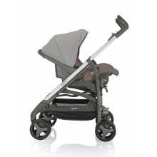 „Inglesina '15 Zippy System Pro Tortora“ vežimėlis, važiuoklė „Zippy Pro Slate“, vežimėlio krepšys, vežimėlio sėdynė, automobilio kėdutė, lietaus danga