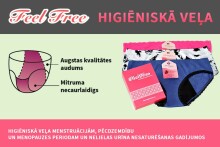„Feel Free Anigan Hipster“ higieniški apatiniai drabužiai moterims su drėgmei ir dėmėms atspariu apsauginiu sluoksniu