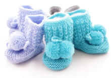 La Bebe™ Lambswool Hand Made Booties Art.66031 Blue Baby booties